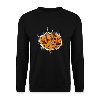 cadeau amusant cool cadeau d’anniversaire t-shirt nageur - Sweat-shirt Unisexe - noir - Devant - Alina (178cm) & Michal (187cm)