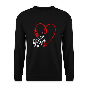 grand-père cœur - Sweat-shirt Unisexe - noir - Devant - Alina (178cm) & Michal (187cm)