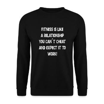 Fitness is like a relationship - Unisex Pullover - Schwarz - Vorne - Alina (178cm) & Michal (187cm)