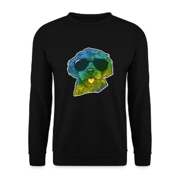 Labradoodle Dog - Unisex Sweatshirt - black - Front - Alina (178cm) & Michal (187cm)