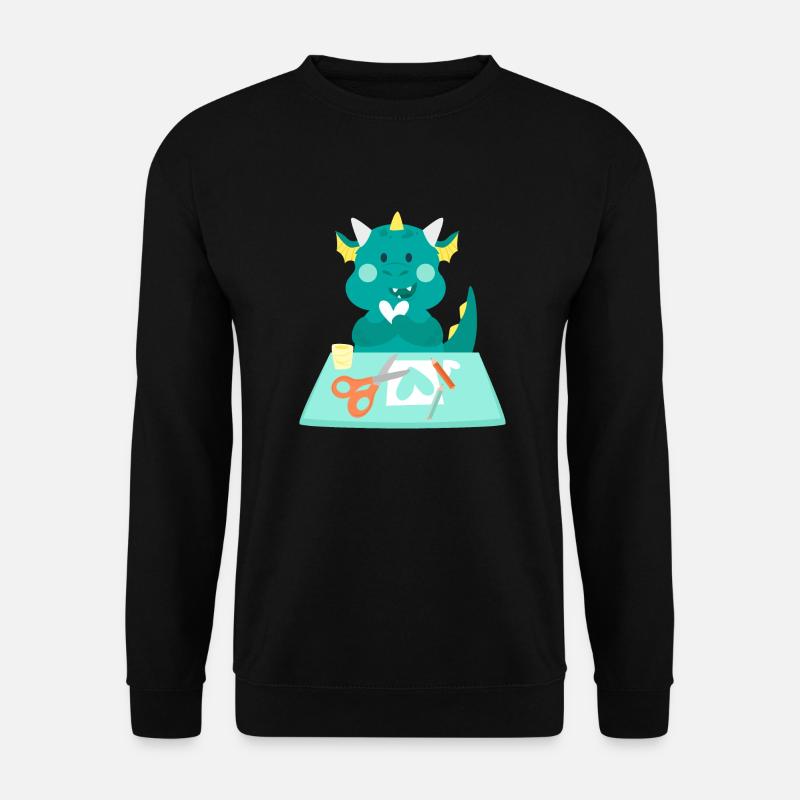 Drache an einer Handwerksstation - Unisex Pullover - Schwarz