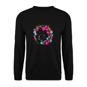 Schools of fish,fish,painting,blue,graffiti,rays - Unisex Sweatshirt - black - Front - Alina (178cm) & Michal (187cm)