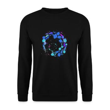 Schools of fish,fish,painting,blue,graffiti,rays - Unisex Sweatshirt - black - Front - Alina (178cm) & Michal (187cm)