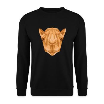 Kamelkunst Puristische Tierwelt Tier Natur - Unisex Pullover - Schwarz - Vorne - Alina (178cm) & Michal (187cm)