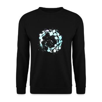 Schools of fish,fish,painting,blue,graffiti,rays - Unisex Sweatshirt - black - Front - Alina (178cm) & Michal (187cm)