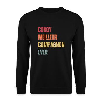 CORGY MEILLEUR COMPAGNON EVER - Sweat-shirt Unisexe - noir - Devant - Alina (178cm) & Michal (187cm)
