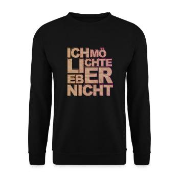 Bartleby der Schreiber - Ich möchte lieber nicht - Unisex Pullover - Schwarz - Vorne - Alina (178cm) & Michal (187cm)