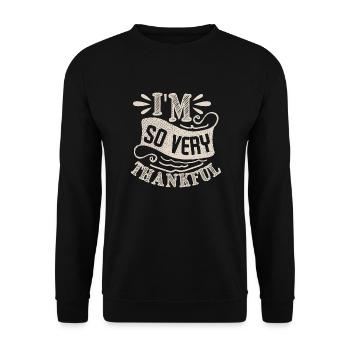 ICH BIN SO SEHR DANKBAR 2 - Unisex Pullover - Schwarz - Vorne - Alina (178cm) & Michal (187cm)