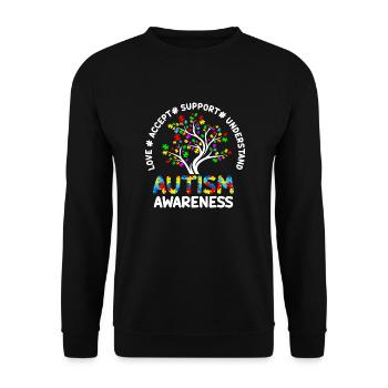 Autisme Amour Accepter Soutien Conscience autistique - Sweat-shirt Unisexe - noir - Devant - Alina (178cm) & Michal (187cm)