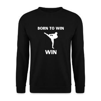 Born to Win - Kickboxer Design - Unisex Pullover - Schwarz - Vorne - Alina (178cm) & Michal (187cm)