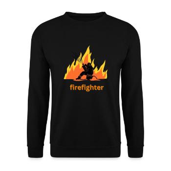 Feuerwehr Löschangriff Atemschutzgeräteträger - Unisex Pullover - Schwarz - Vorne - Alina (178cm) & Michal (187cm)