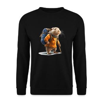 Mole rat begins its outdoor adventure - Unisex Sweatshirt - black - Front - Alina (178cm) & Michal (187cm)