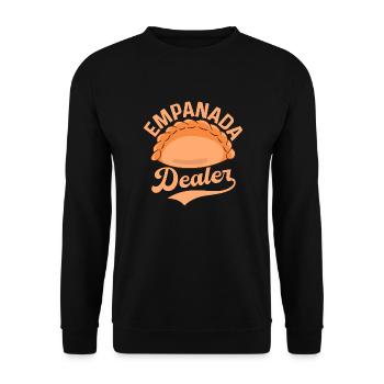 Empanada Dealer Latin Pastry Food Dessert - Unisex Sweatshirt - black - Front - Alina (178cm) & Michal (187cm)