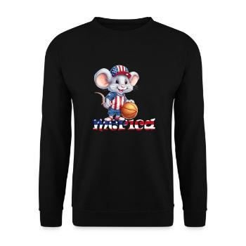 Merica Independence Day 4th of July Baseball Mouse - Unisex Sweatshirt - black - Front - Alina (178cm) & Michal (187cm)