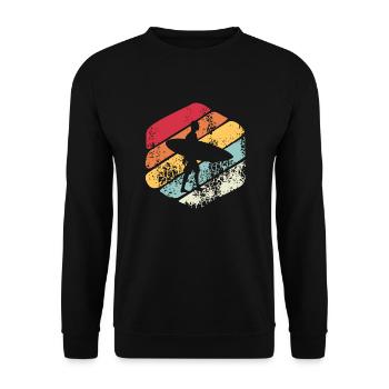 Vintage Surfen Geschenk - Unisex Pullover - Schwarz - Vorne - Alina (178cm) & Michal (187cm)