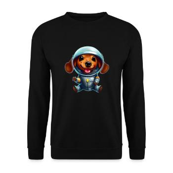 Astronaut Dachshund - Unisex Sweatshirt - black - Front - Alina (178cm) & Michal (187cm)
