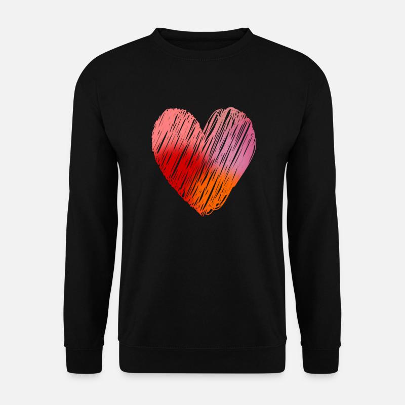 Herz farbig bemalt - Unisex Pullover - Schwarz