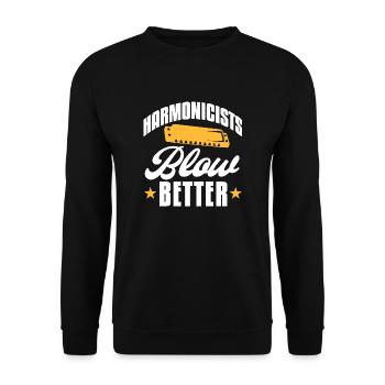 Harmonicists blow better - Unisex Sweatshirt - black - Front - Alina (178cm) & Michal (187cm)