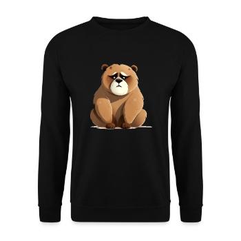 Bibi l'ours grognon - Sweat-shirt Unisexe - noir - Devant - Alina (178cm) & Michal (187cm)