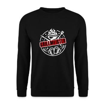 Grillmeister - Der Chef am Grill - Unisex Pullover - Schwarz - Vorne - Alina (178cm) & Michal (187cm)