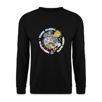 Pensez à l’escalade globale Fond sombre local - Sweat-shirt Unisexe - noir - Devant - Alina (178cm) & Michal (187cm)