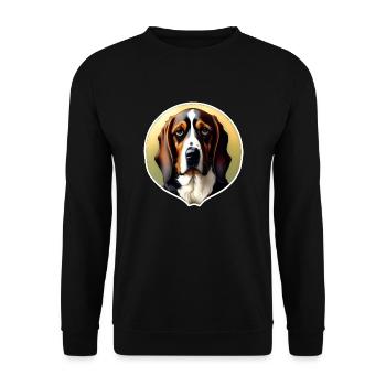 Basset Hound - Unisex Pullover - Schwarz - Vorne - Alina (178cm) & Michal (187cm)