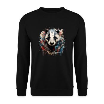 Graffiti Hunter: vibrations of the American badger - Unisex Sweatshirt - black - Front - Alina (178cm) & Michal (187cm)
