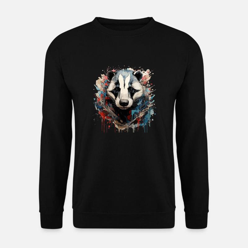 Graffiti Hunter: Vibrationen des amerikanischen Dachses - Unisex Pullover - Schwarz