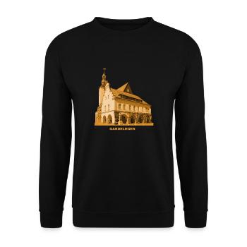 Gardelegen Rathaus Hanse Altmark Sachsen-Anhalt - Unisex Pullover - Schwarz - Vorne - Alina (178cm) & Michal (187cm)