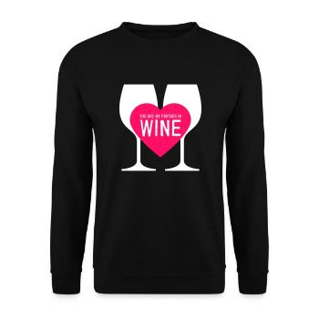 Partner in wine - Unisex Sweatshirt - black - Front - Alina (178cm) & Michal (187cm)