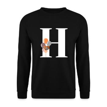 Letter h birthday balloon - Unisex Sweatshirt - black - Front - Alina (178cm) & Michal (187cm)