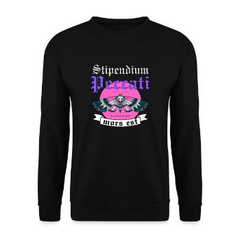 Chemise papillon gothique - Sweat-shirt Unisexe - noir - Devant - Alina (178cm) & Michal (187cm)