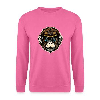 Cooler Hipster Affe mit Sonnenbrille - Unisex Pullover - Pink - Vorne