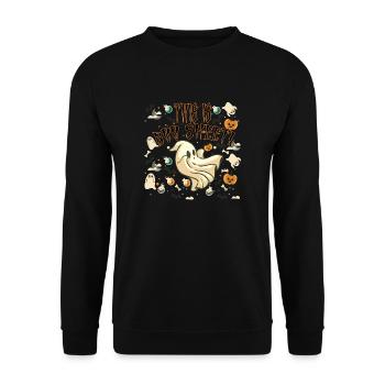 Halloween dieses es Buh-Blatt - Unisex Pullover - Schwarz - Vorne - Alina (178cm) & Michal (187cm)