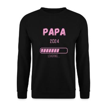 Papa 2024 Loading... - Unisex Pullover - Schwarz - Vorne - Alina (178cm) & Michal (187cm)