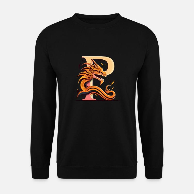 Letter P with dragon - Unisex Sweatshirt - black
