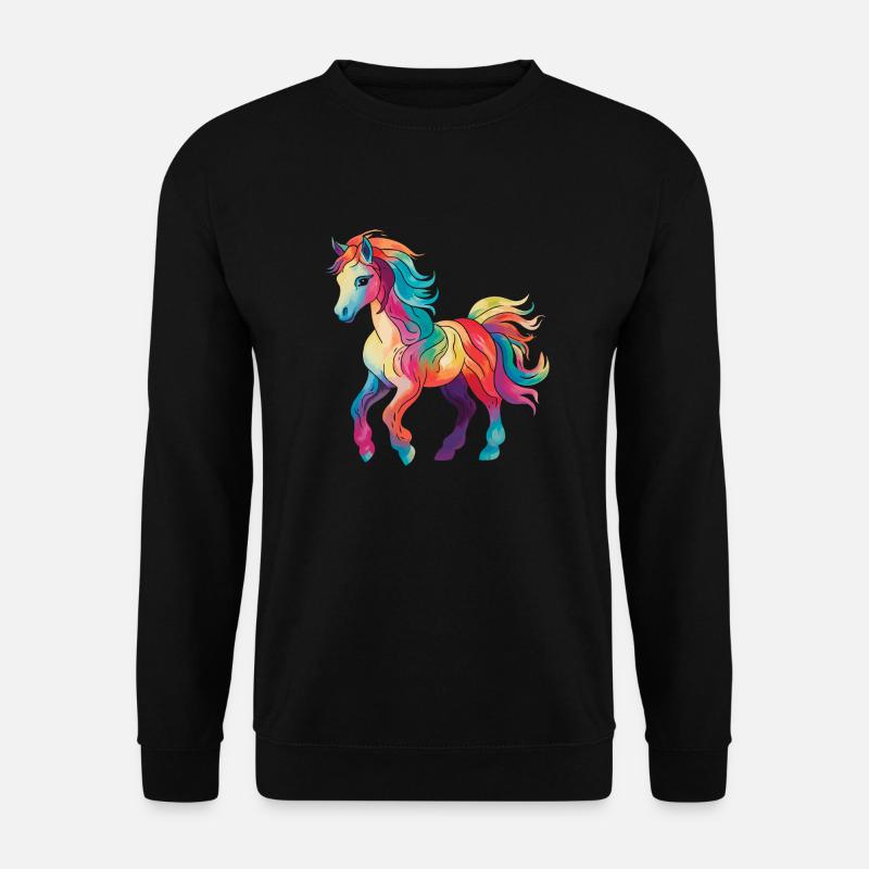 Buntes Pony - Unisex Pullover - Schwarz