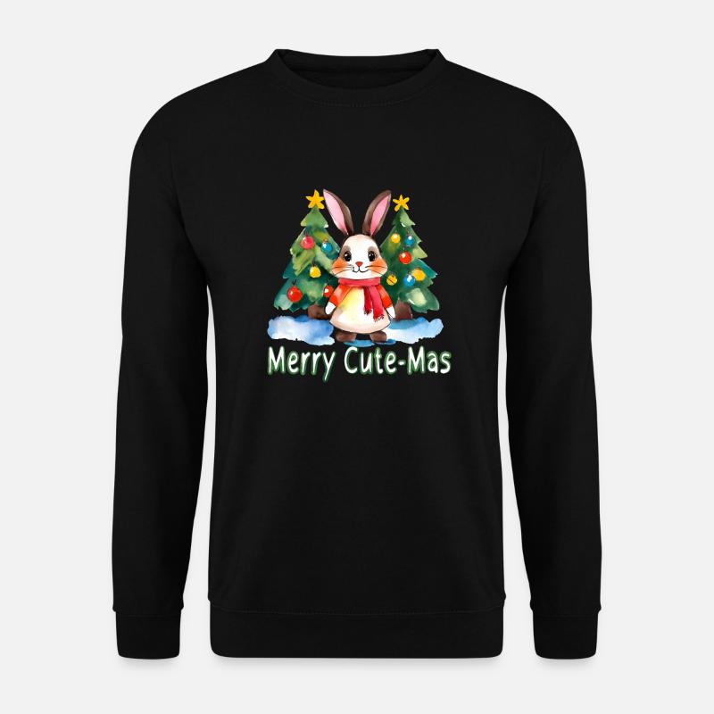Merry Cute-Mas Bunny - Unisex Sweatshirt - black