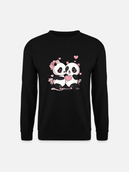 Be My Valentine Panda - Unisex Sweatshirt - black