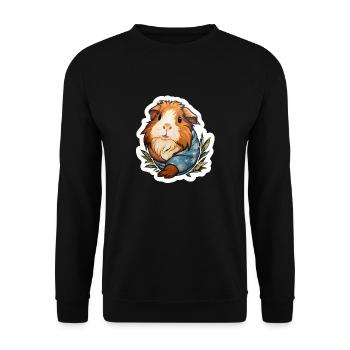 Guinea pig with snowsuit - Unisex Sweatshirt - black - Front - Alina (178cm) & Michal (187cm)