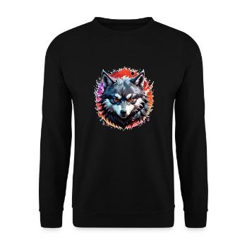 Wolf Tattoo - Unisex Sweatshirt - black - Front - Alina (178cm) & Michal (187cm)
