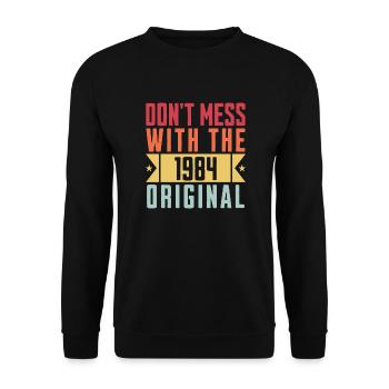 Retro 1984 Original Birthday Gift - Unisex Sweatshirt - black - Front - Alina (178cm) & Michal (187cm)