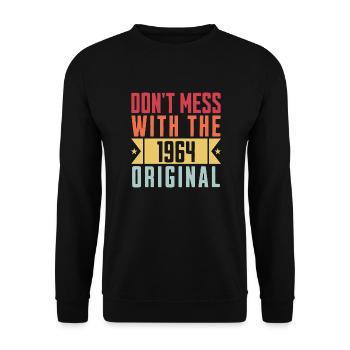 1964 Original Birthday Gift - Unisex Sweatshirt - black - Front - Alina (178cm) & Michal (187cm)