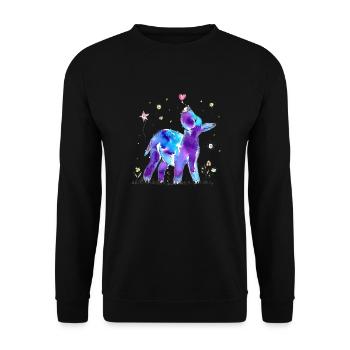 Gute Laune Esel - Unisex Pullover - Schwarz - Vorne - Alina (178cm) & Michal (187cm)