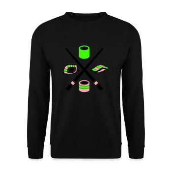 sushi - Unisex Sweatshirt - black - Front - Alina (178cm) & Michal (187cm)