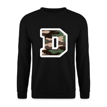 lettre D camouflage militaire-idée cadeau - Sweat-shirt Unisexe - noir - Devant - Alina (178cm) & Michal (187cm)
