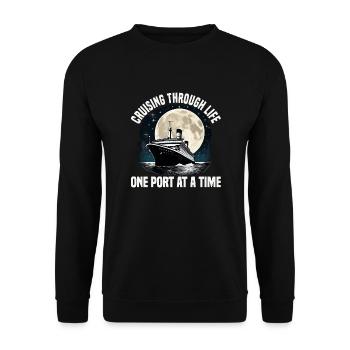 Cruising Through Life Cruise Ship Vacation Group - Unisex Pullover - Schwarz - Vorne - Alina (178cm) & Michal (187cm)