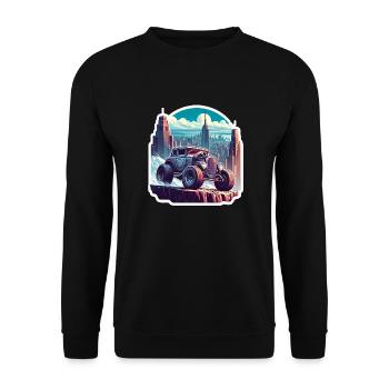 Vintage American and Sports Car - Unisex Sweatshirt - black - Front - Alina (178cm) & Michal (187cm)