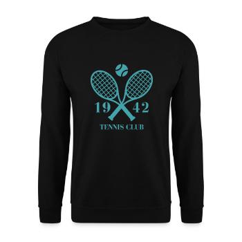 1942 Tennisclub - Unisex Pullover - Schwarz - Vorne - Alina (178cm) & Michal (187cm)