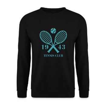 1943 Tennis Club - Unisex Sweatshirt - black - Front - Alina (178cm) & Michal (187cm)